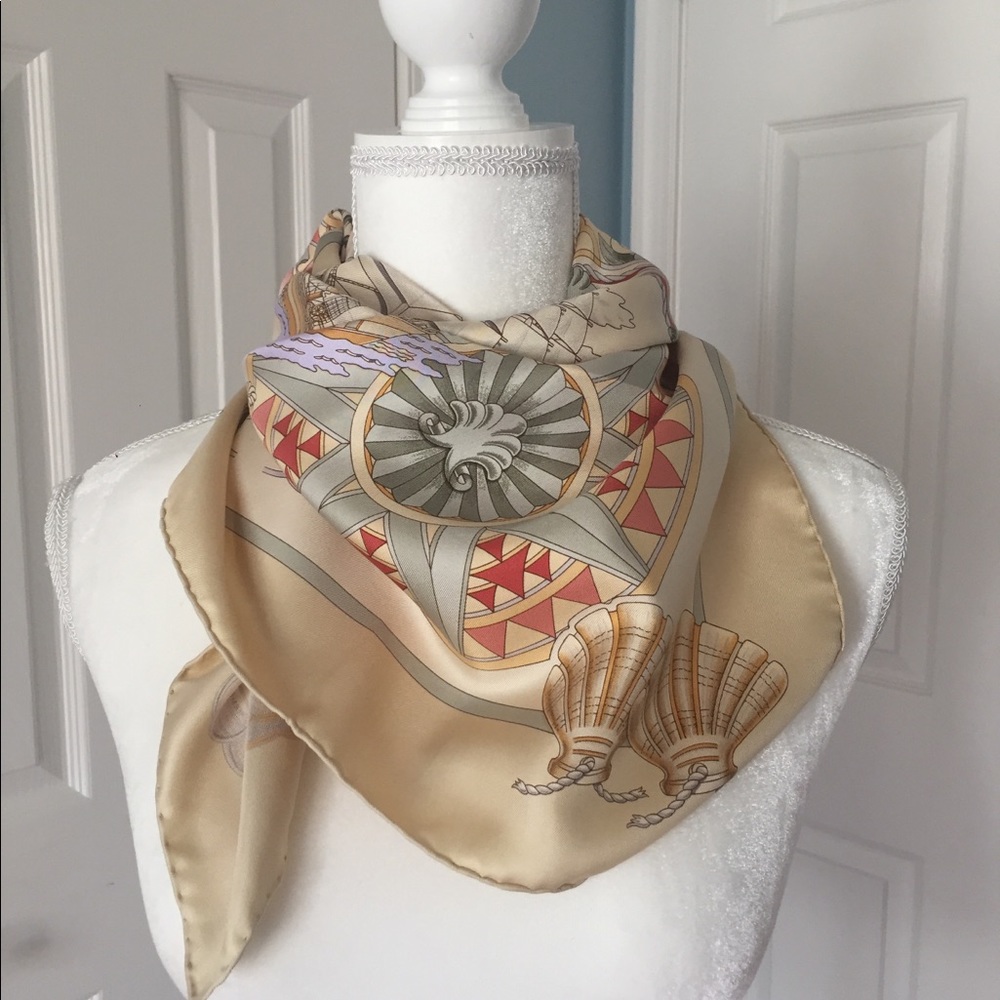 Hermes L’Air Marin silk scarf